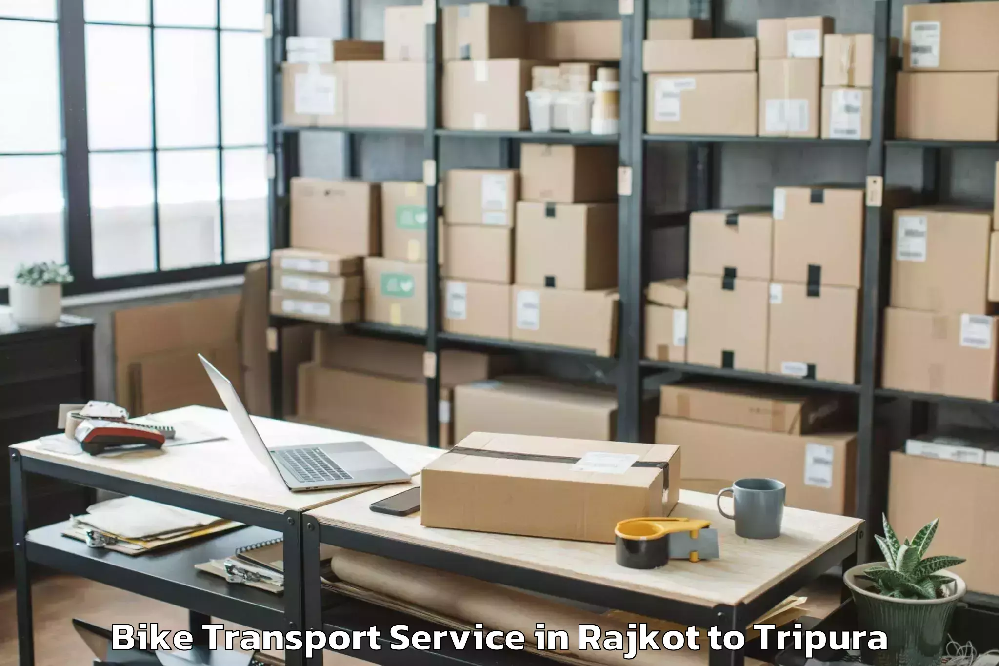 Leading Rajkot to Kamalpur Airport Ixq Bike Transport Provider